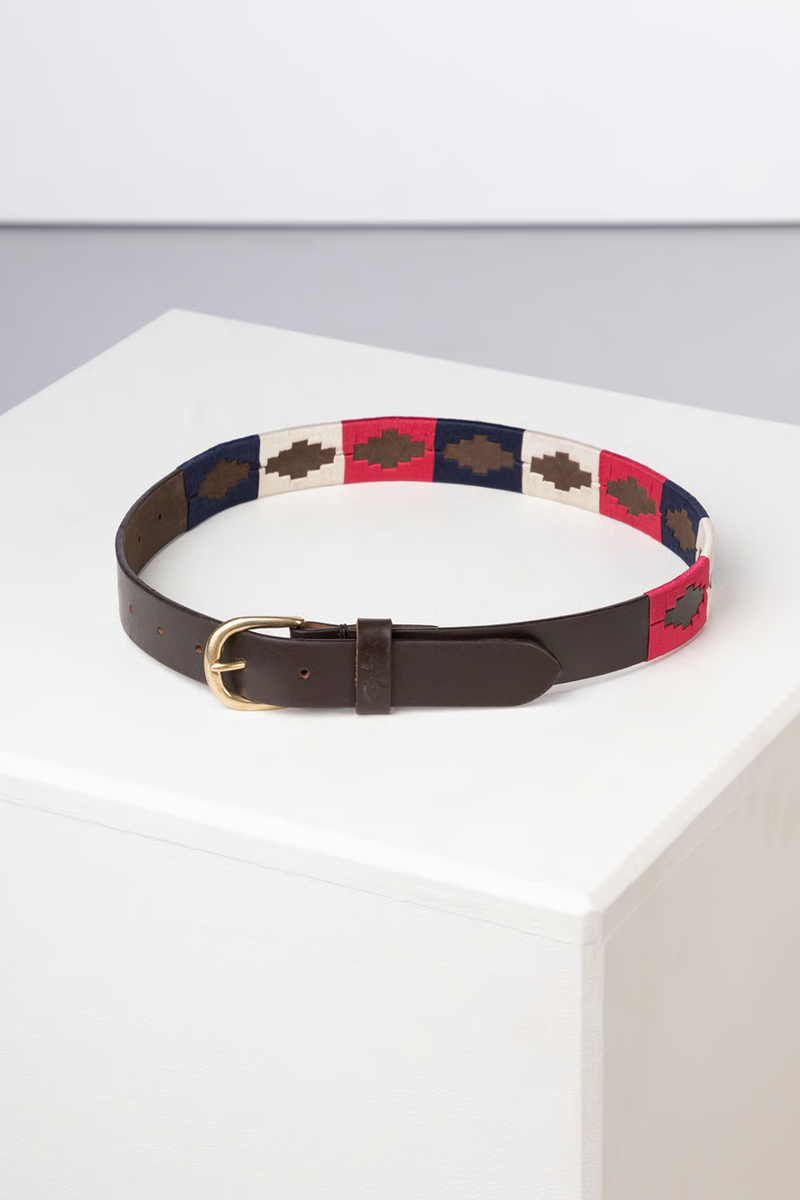 Rydale Askwith Junior Polo Belts - Navy/White/Bonbon-1