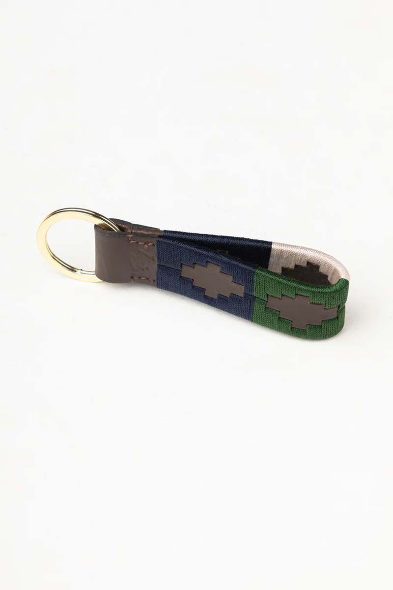 Rydale Leather Loop Askwith Polo Keyring - Olive/Navy/White