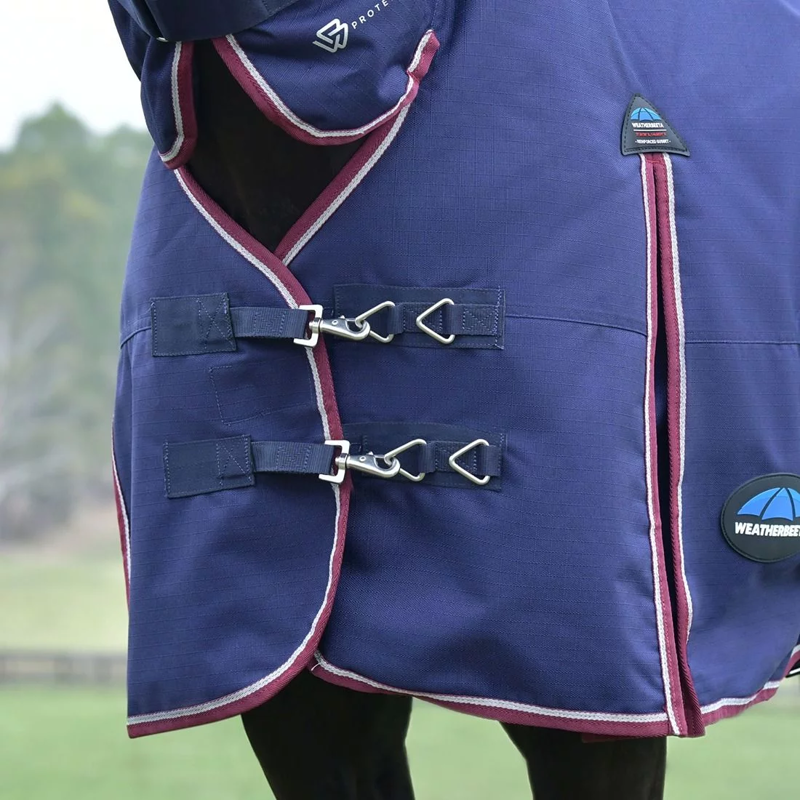 WeatherBeeta ComFiTec Essential 360g Turnout - Navy/Burgundy-1