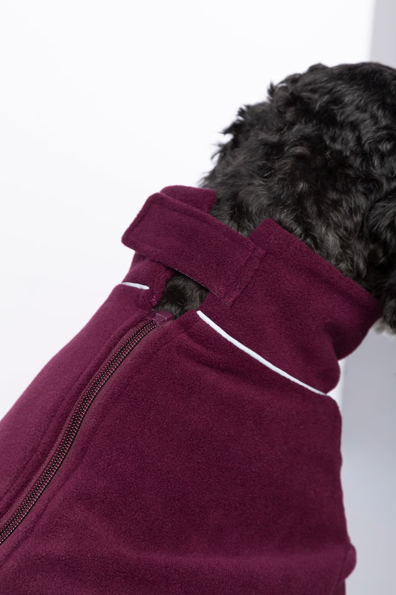 Rydale Yapham Fleece Dog Jumper - Burgundy-2
