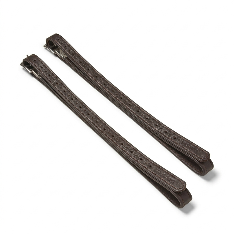 Cameo Competition Calfskin Stirrup Leathers - Dark Brown-1