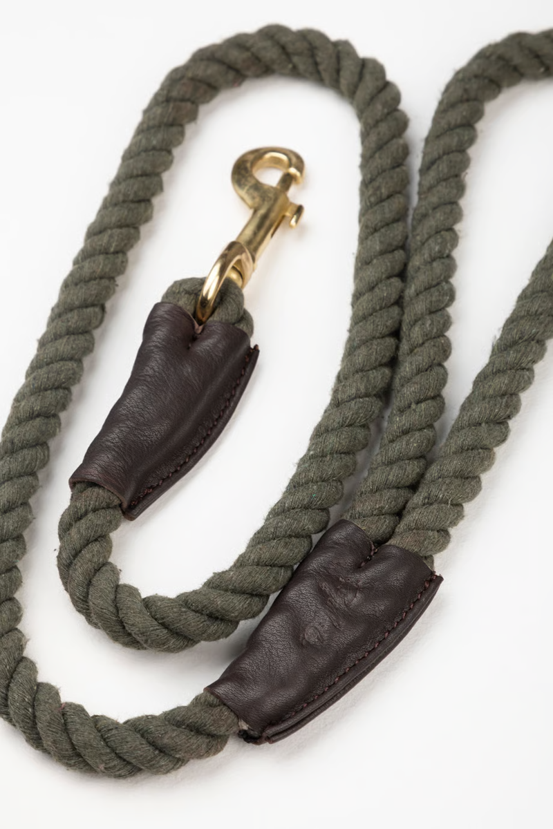 Rydale Rope Yapham Dog Lead - Olive-1