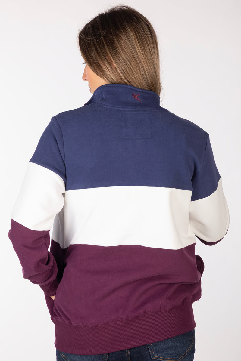 Rydale Ladies Byland Sweatshirt - Rydale Berry/White/Denim-1