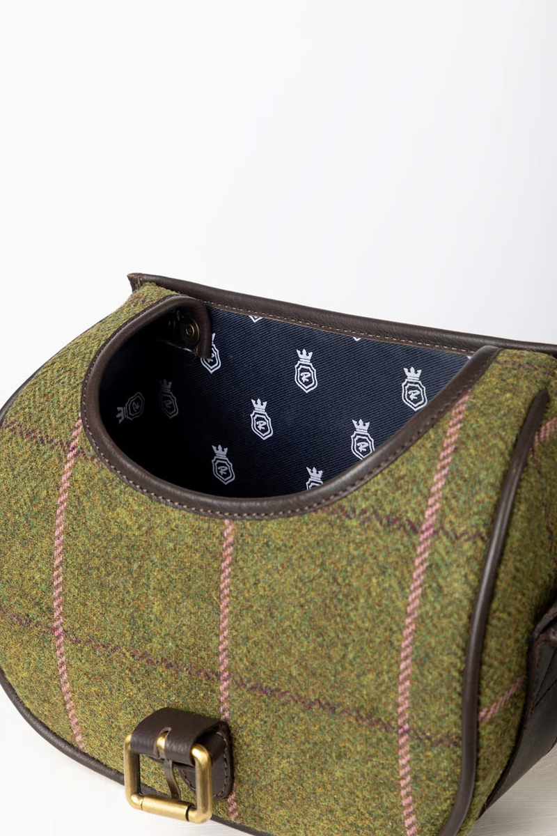 Rydale Tweed Danby Cartridge Bag - Dark Green-4