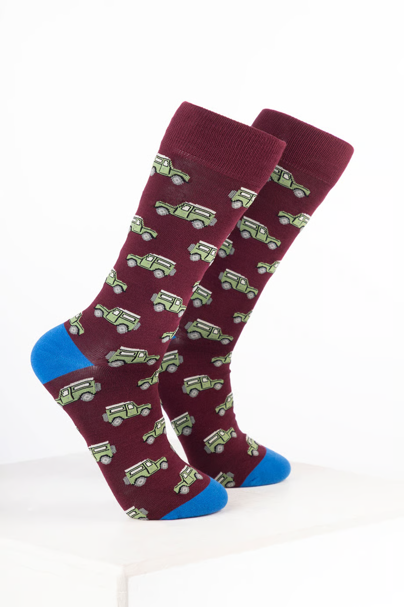 Rydale Men's Bamboo Rich Car Ankle Socks Pack of 10 - 4X4 Wine