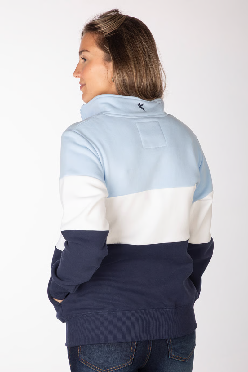 Rydale Byland Ladies Snaffle Sweatshirt - Navy/White/Soft Blue-1