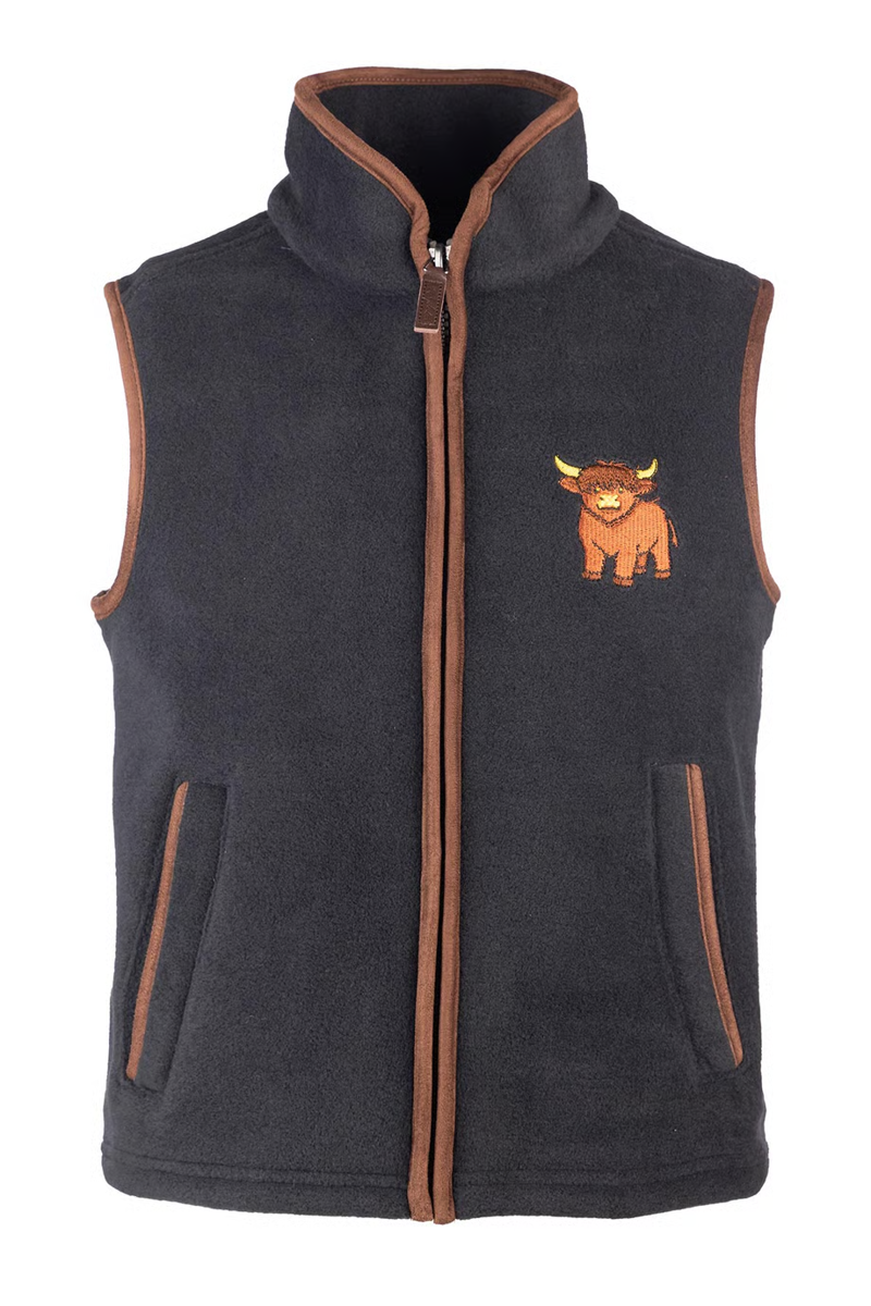 Rydale Junior Huggate Fleece Waistcoat - Highland Cow Ink