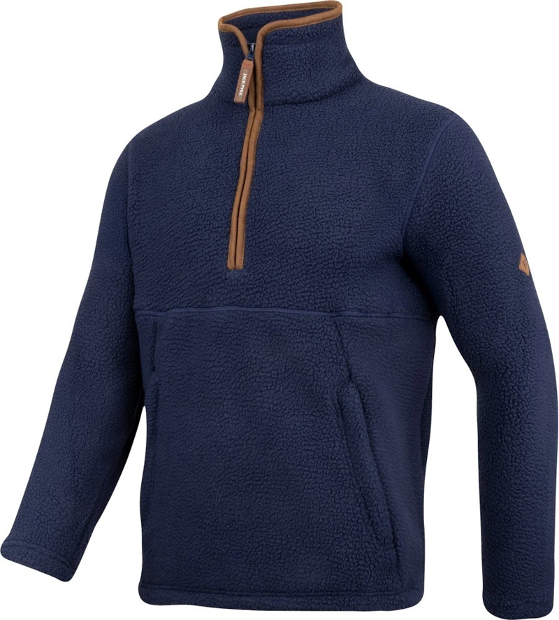 Jack Pyke Half Zip Sherpa Fleece Pullover - Navy-1