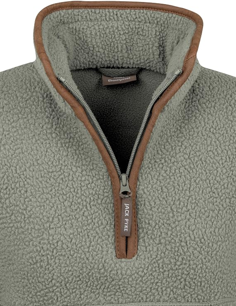 Jack Pyke Ladies Half Zip Sherpa Fleece Pullover - Sage-5