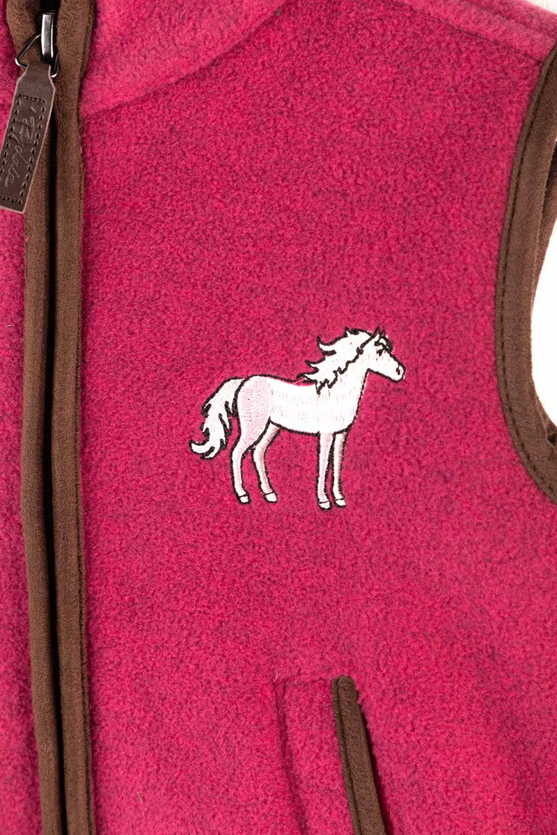 Rydale Huggate Kid's Mini Fleece Waistcoat - Horse Pink-2