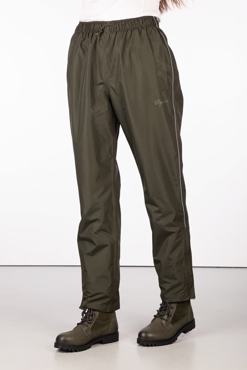 Rydale Ladies Waterproof Overtrousers - Khaki/Silver