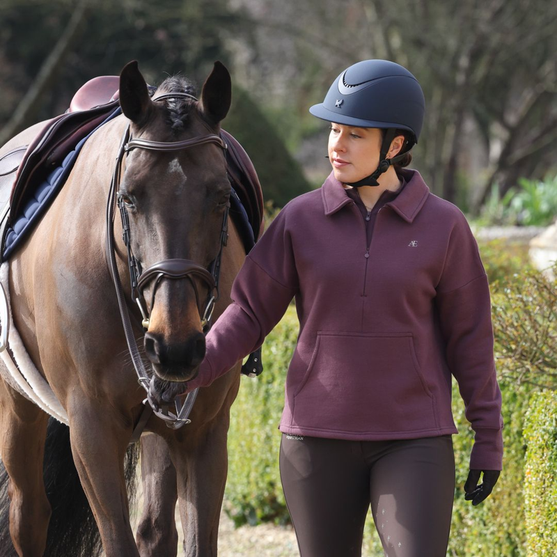 Shires Aubrion Equestrian Quarter Zip Sweater - Thistle-4