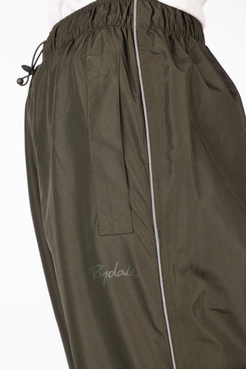 Rydale Ladies Waterproof Overtrousers - Khaki/Silver-4