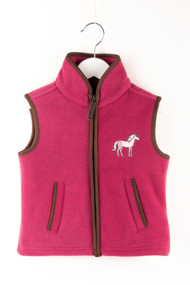 Rydale Huggate Kid's Mini Fleece Waistcoat - Horse Pink