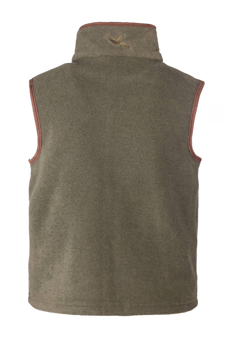 Rydale Junior Huggate Fleece Waistcoat - Tractor Khaki/Red-1