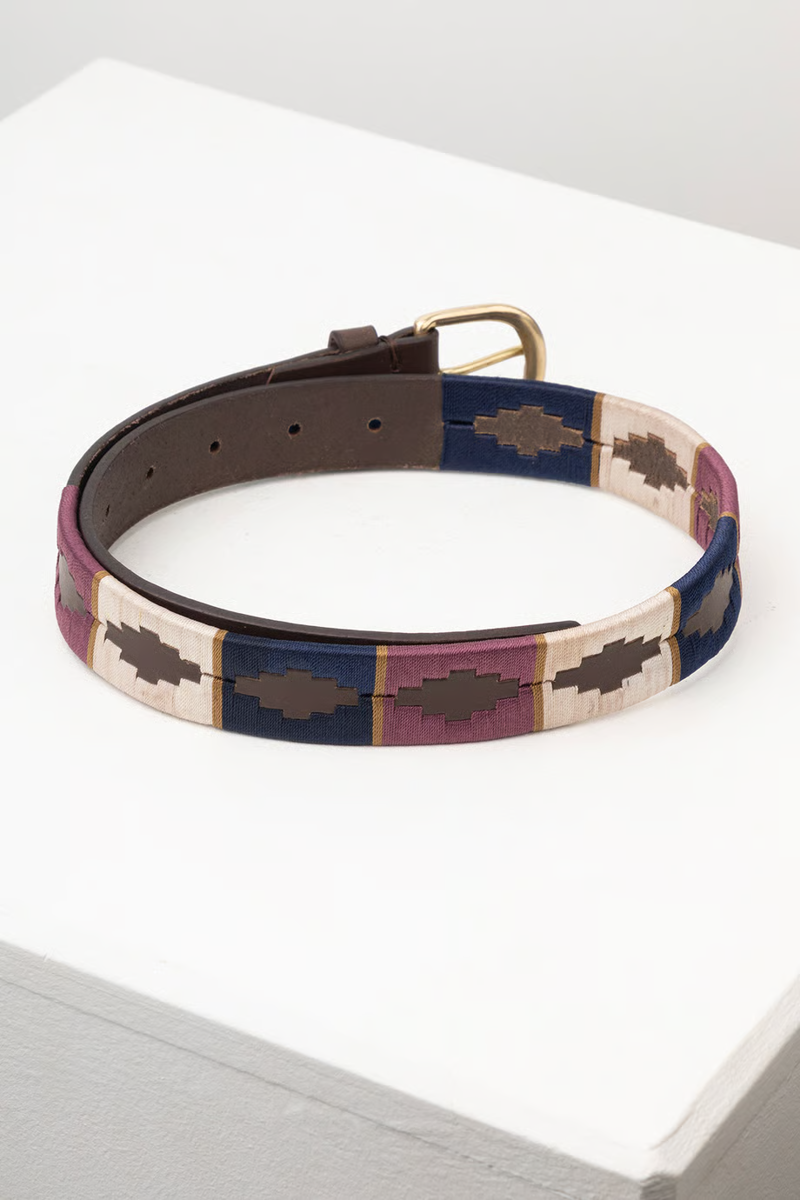 Rydale Askwith Junior Polo Belts - Brown/Berry/Navy
