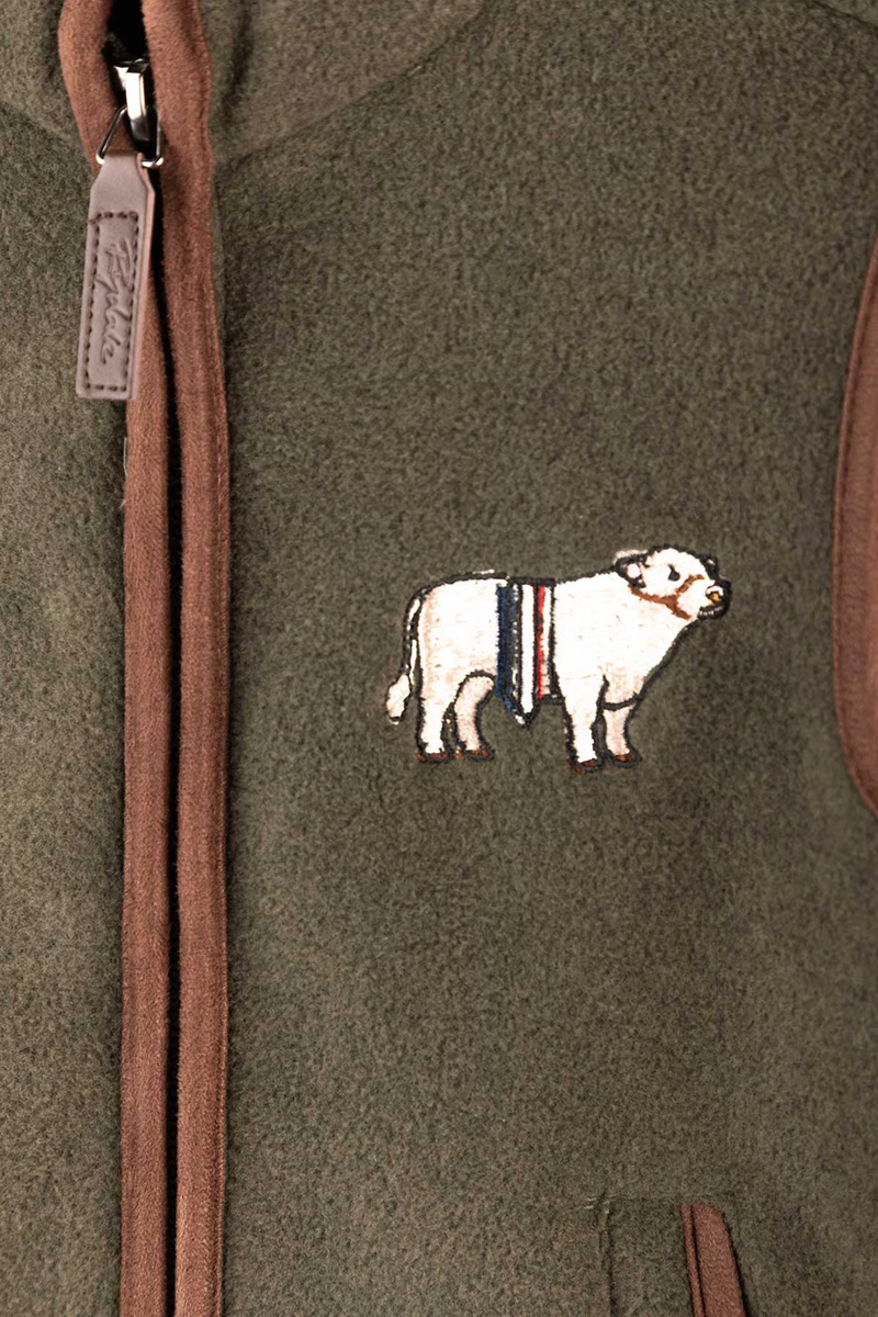 Rydale Huggate Kid's Mini Fleece Waistcoat - Khaki Champion Bull-2
