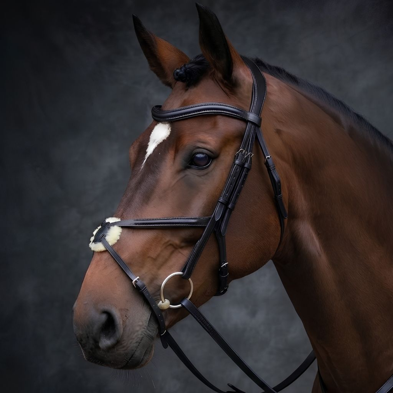 Cameo ComfortPro Grackle Bridle with Rubber Grip Reins - Black-3