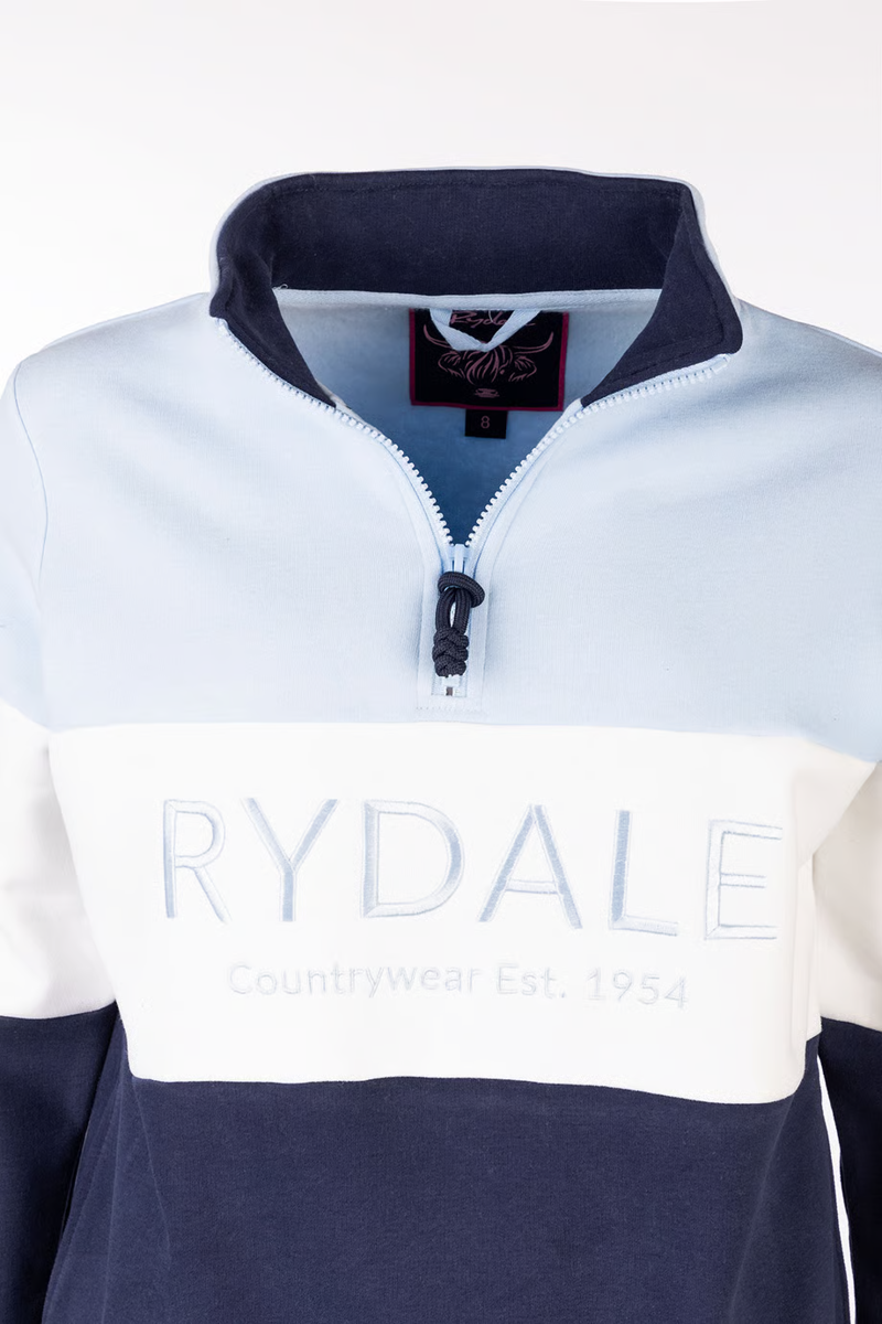 Rydale Byland Ladies Snaffle Sweatshirt - Navy/White/Soft Blue-7