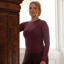 Shires Aubrion Equestrian Ribbed Long Sleeve Top - Thistle