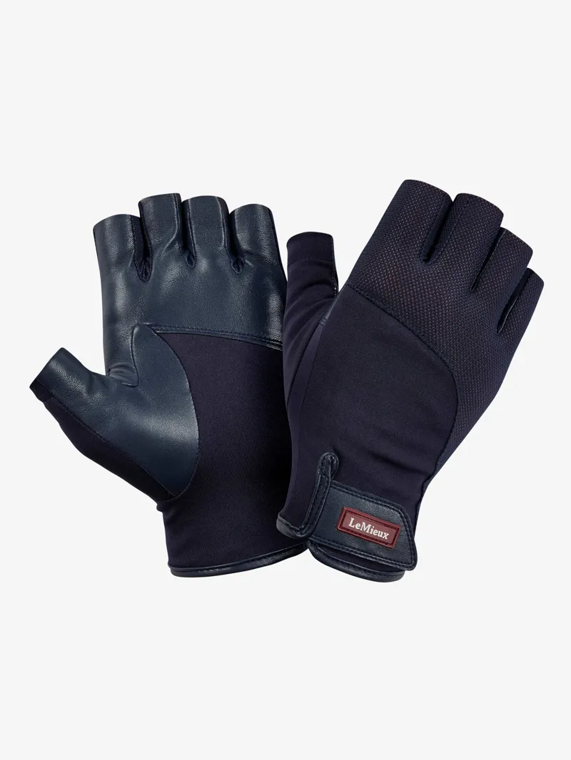 LeMieux Fingerless Riding Gloves - Navy