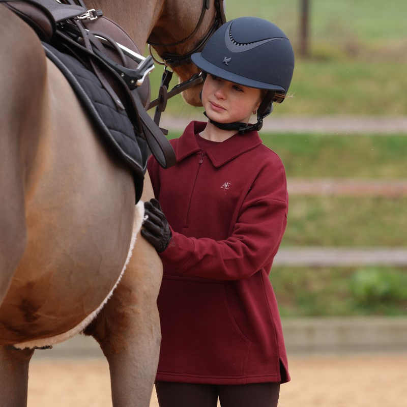 Shires Aubrion Equestrian Quarter Zip Sweater Young Rider - Port