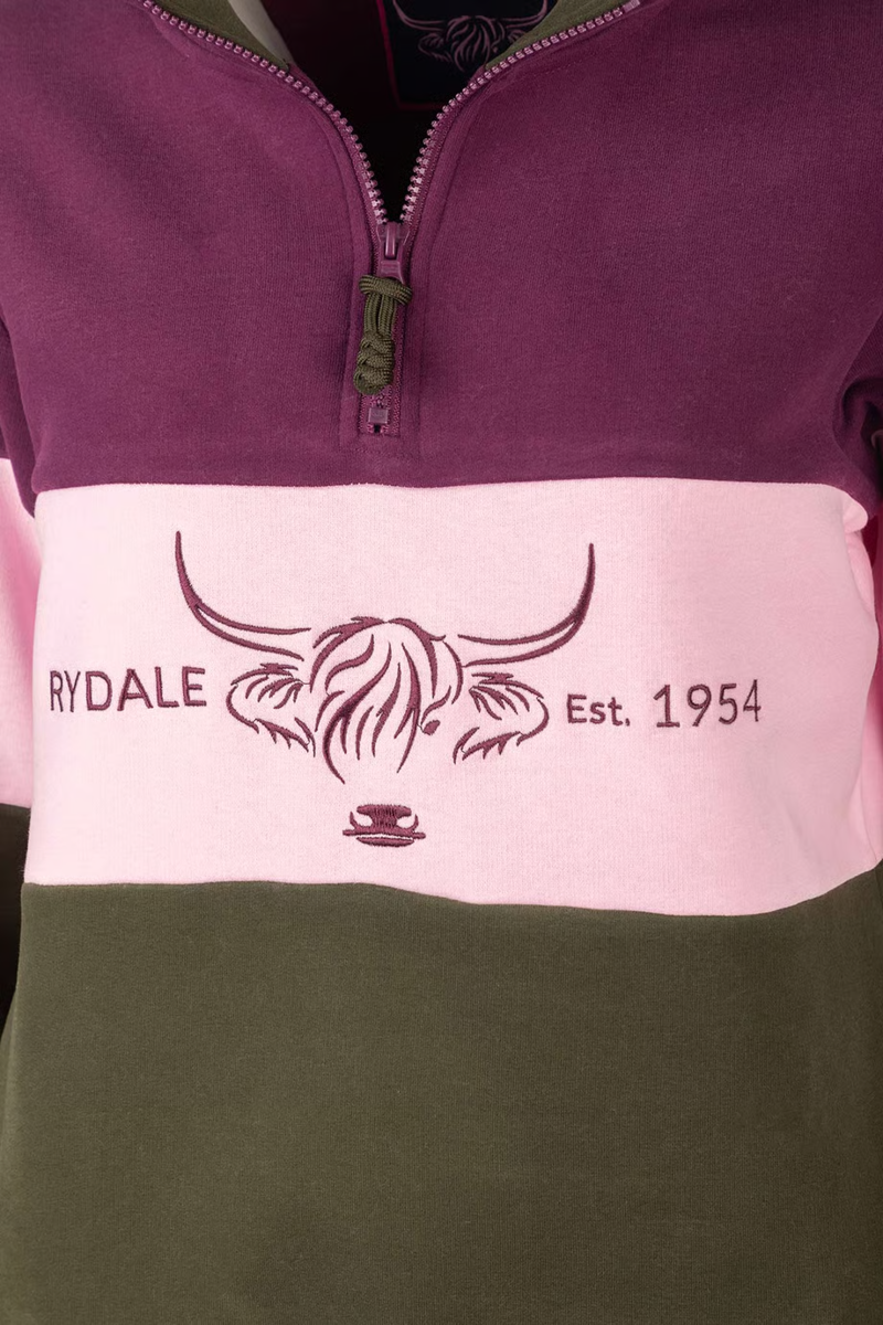 Rydale Ladies Byland Sweatshirt - Cow Olive/Sorbet/Berry-8