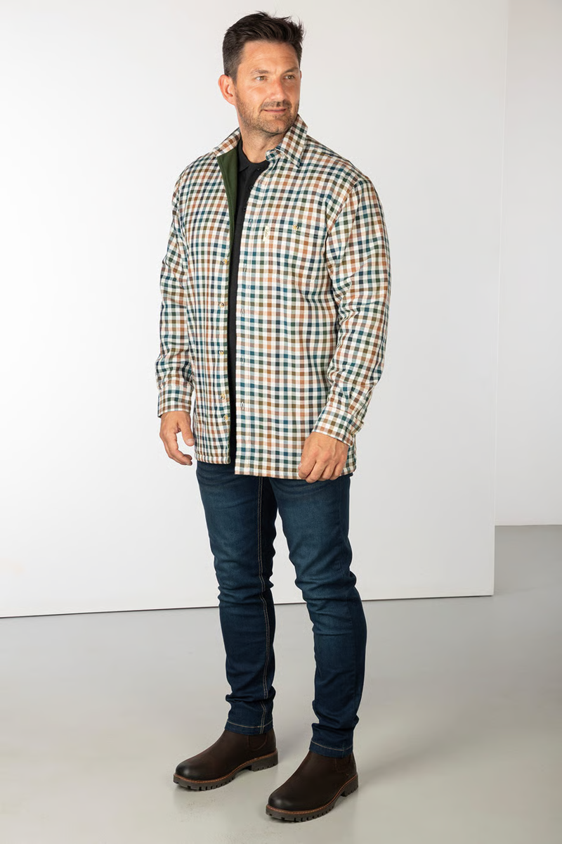 Rydale Men's Fleece Lined Shirt - Harvest Dark Check-2