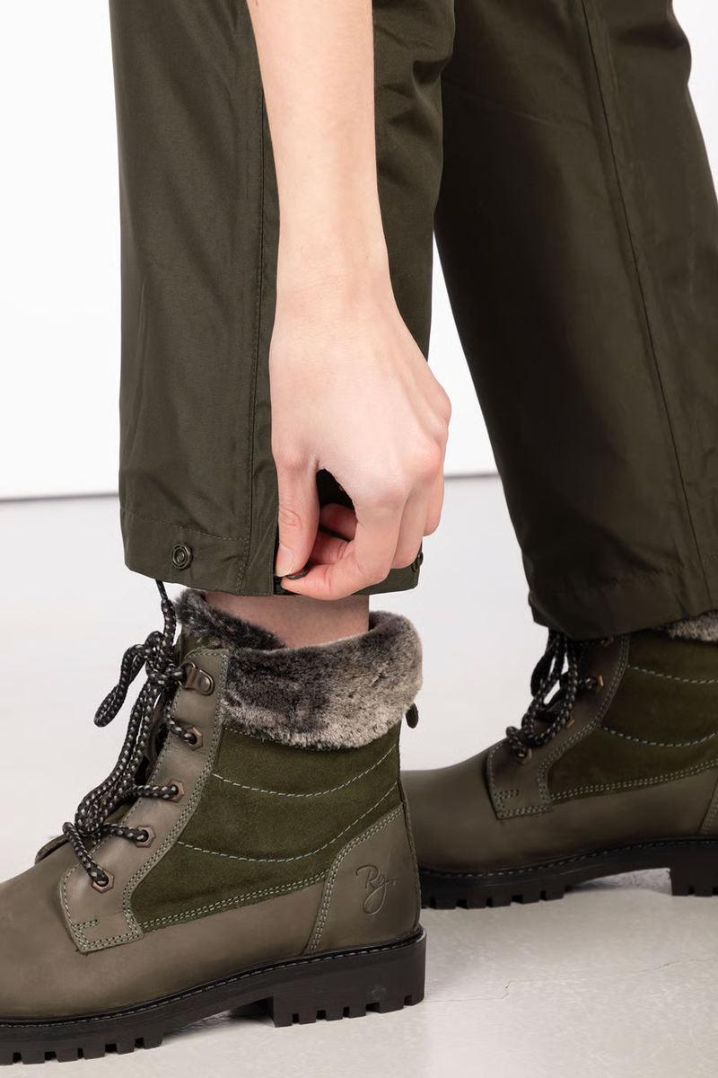 Rydale Ladies Waterproof Overtrousers - Khaki/Silver-5