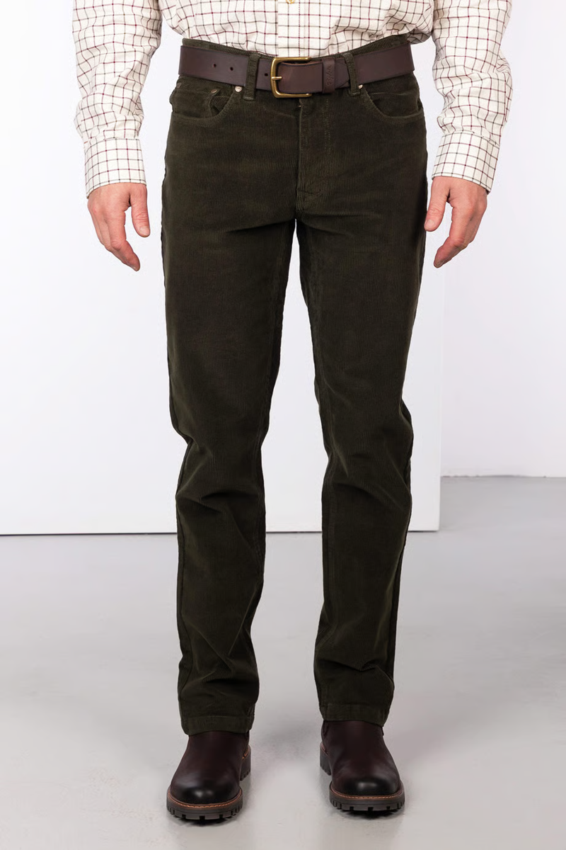 Rydale Men's Straight Leg Corduroy Trousers - Rupert - Khaki