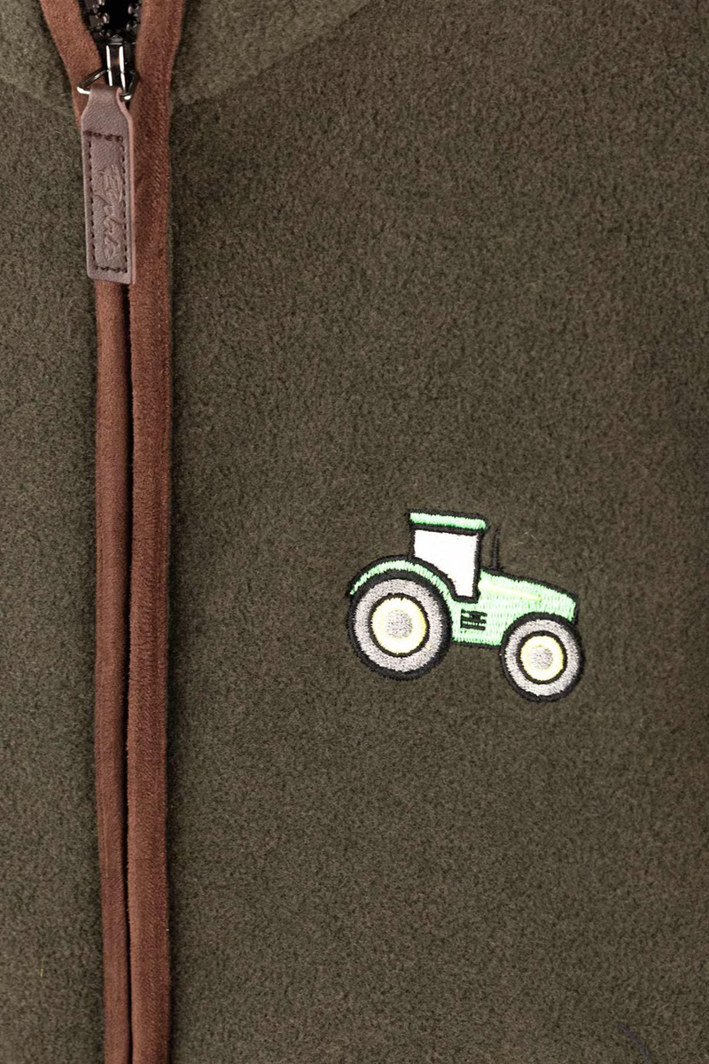 Rydale Huggate Kid's Mini Fleece Waistcoat - Tractor Khaki/Green-2
