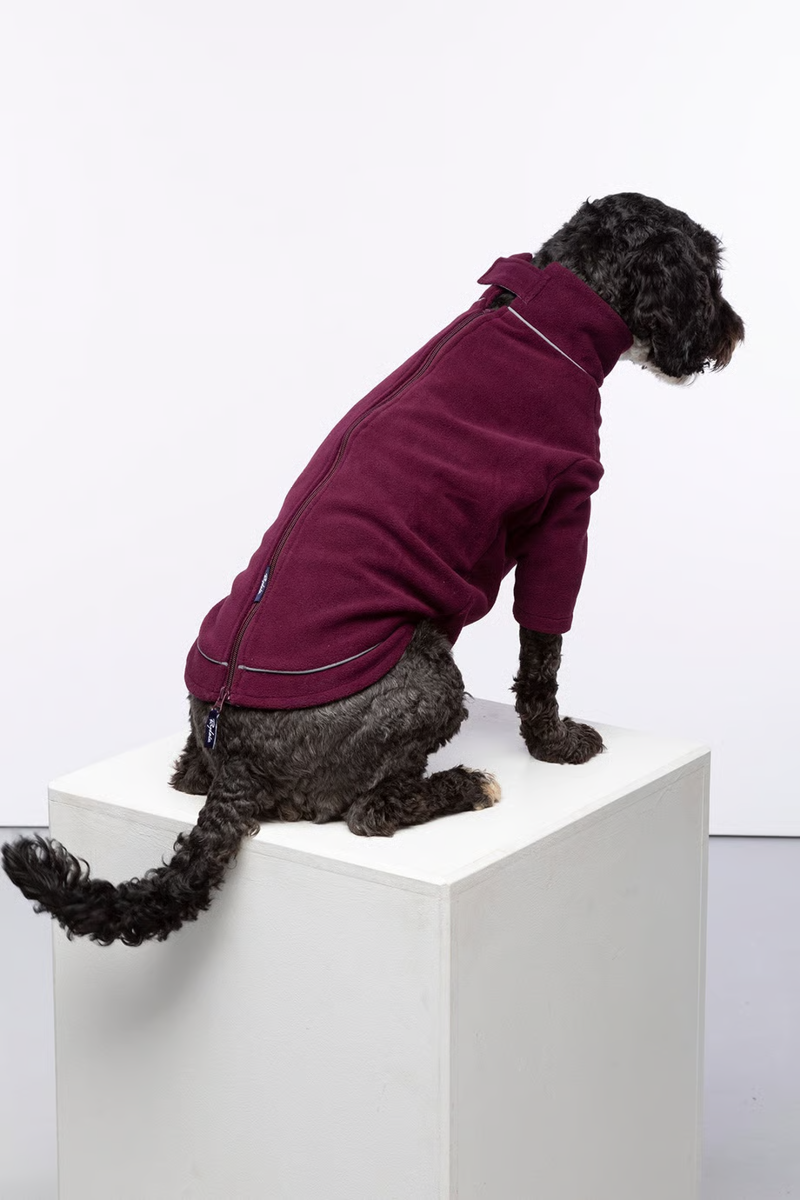Rydale Yapham Fleece Dog Jumper - Burgundy-1