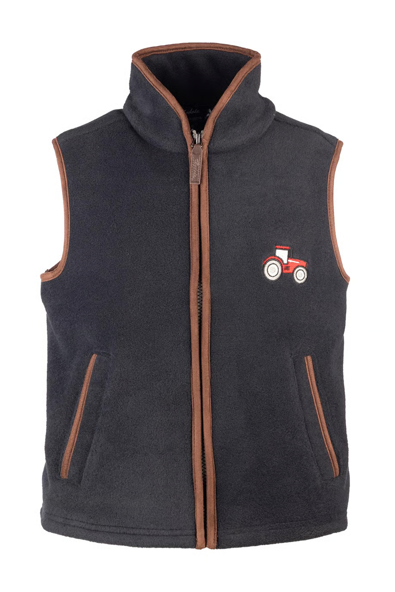 Rydale Junior Huggate Fleece Waistcoat - Tractor Ink/Red