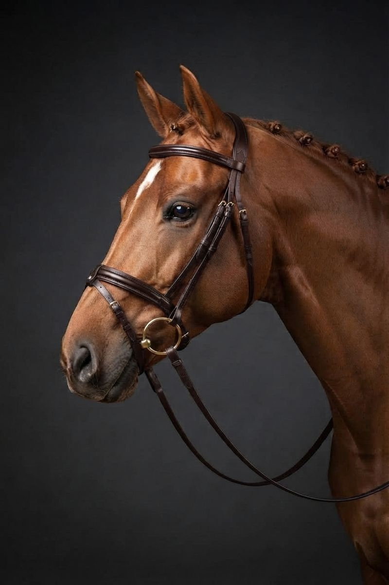 Cameo ComfortPro Flash Bridle with Rubber Grip Reins - Dark Brown-1