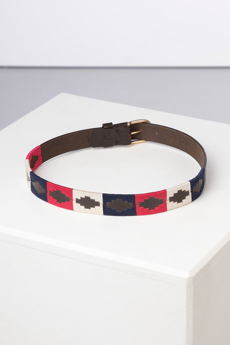 Rydale Askwith Junior Polo Belts - Navy/White/Bonbon