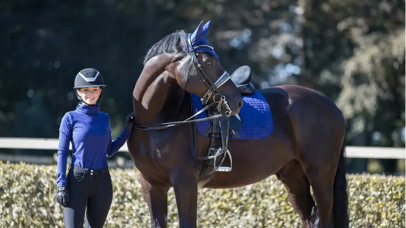 LeMieux Suede Dressage Square Saddle Pad - Ink Blue-1