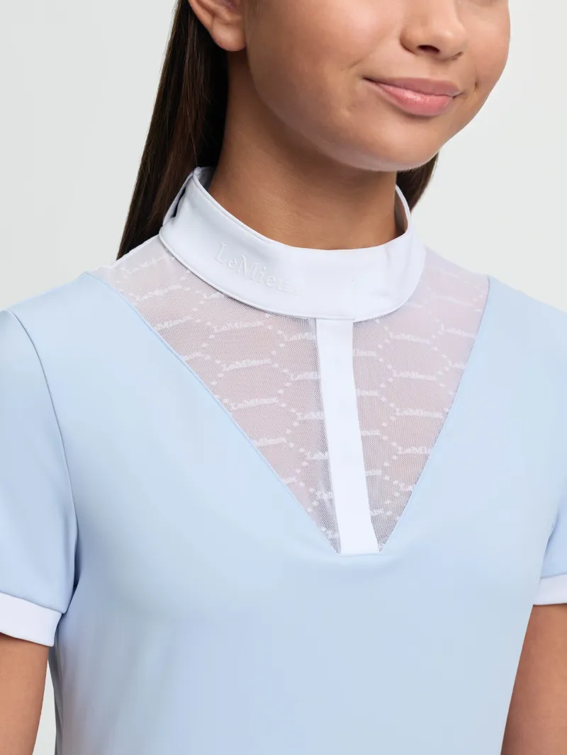 LeMieux Young Rider Eva Short Sleeve Show Shirt - Mist-2