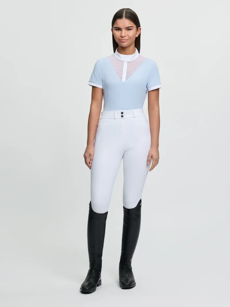 LeMieux Young Rider Eva Short Sleeve Show Shirt - Mist-3