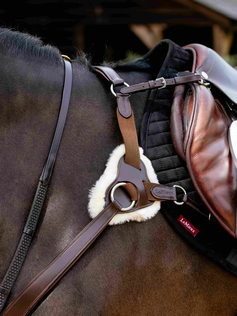 LeMieux Kudos 5 Point Bridge Breastplate - Havana-1