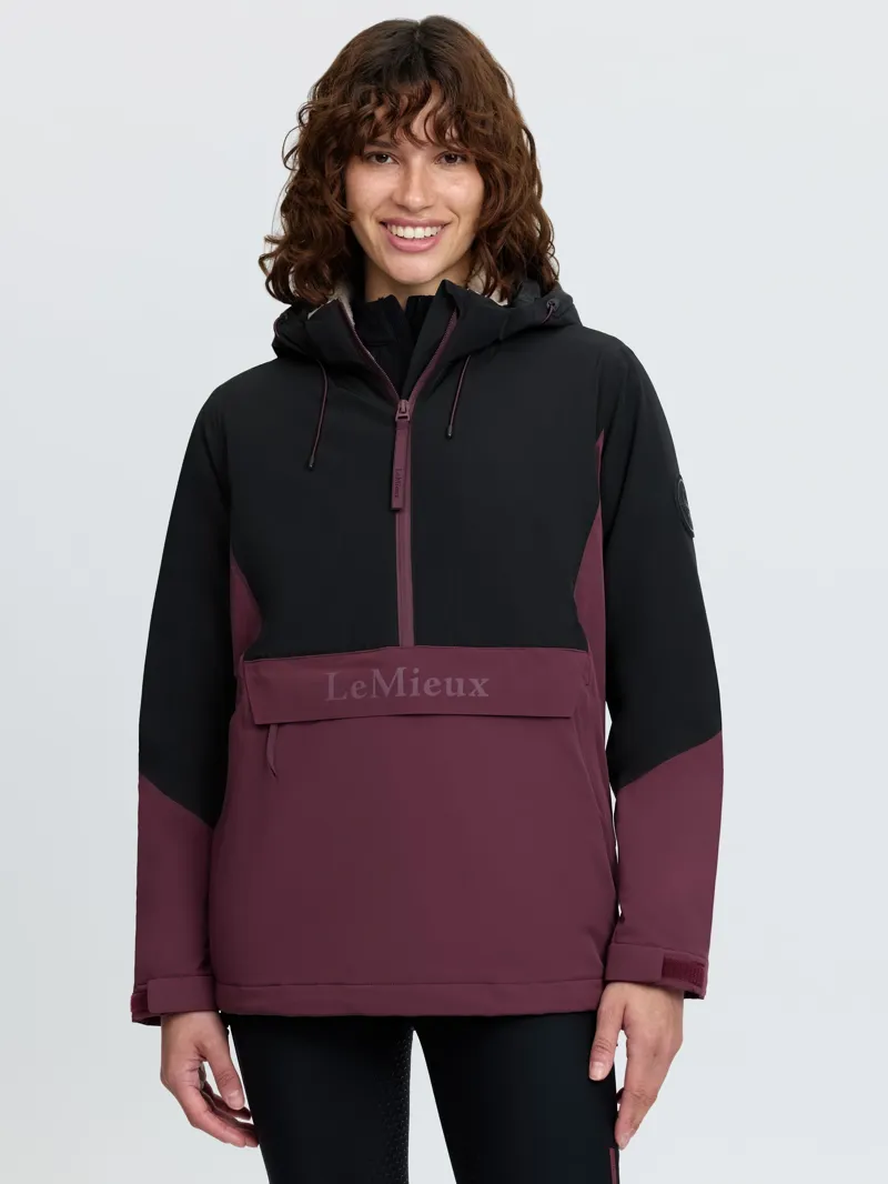 LeMieux Phoebe Half Zip Waterproof Anorak - Black/Bramble
