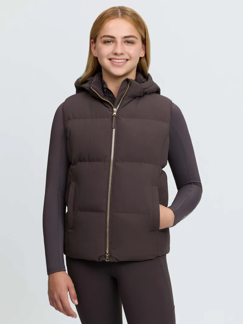 LeMieux Young Rider Joey Hooded Gilet - Cocoa