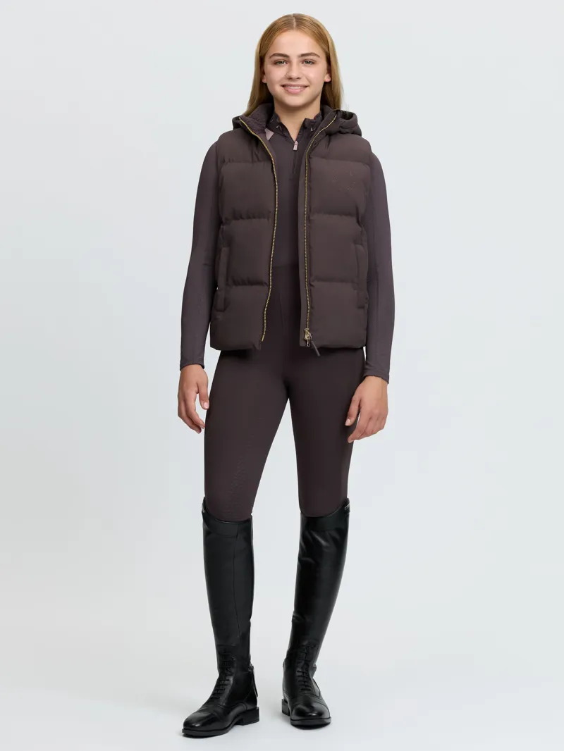 LeMieux Young Rider Joey Hooded Gilet - Cocoa-1