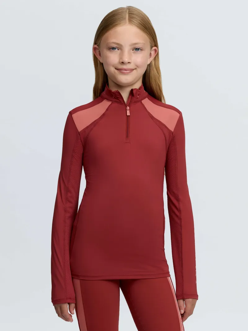 LeMieux Young Rider Mia Mesh Base Layer - Russet
