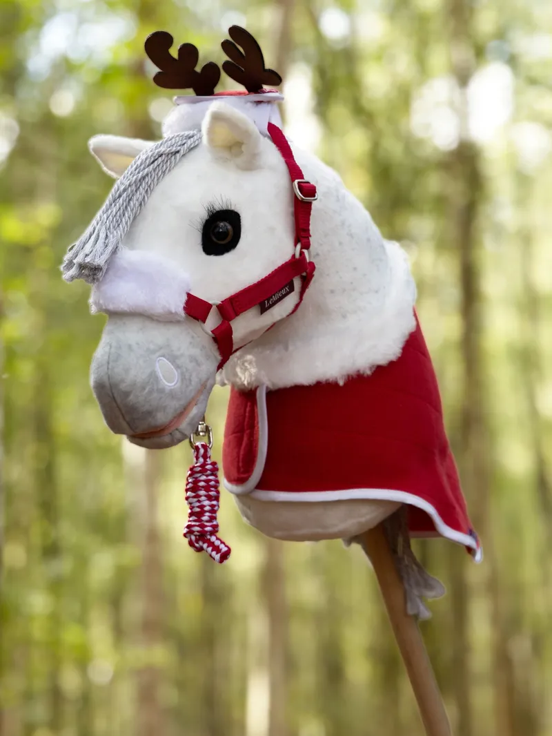 LeMieux Hobby Horse Christmas Rug Set - Red-1