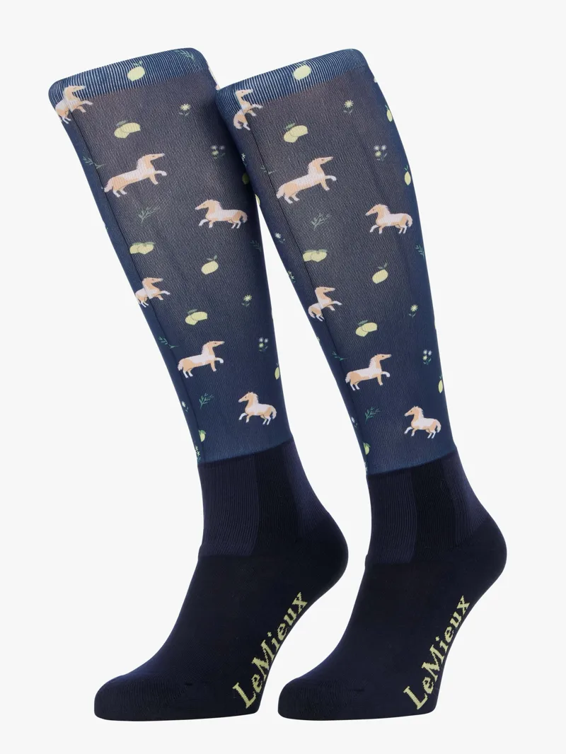 LeMieux Footsie Socks Lemon - Navy
