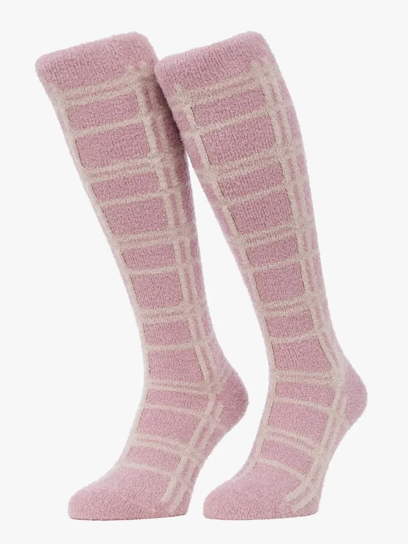 Lemieux Heritage Check Fluffies Socks - Wild Rose