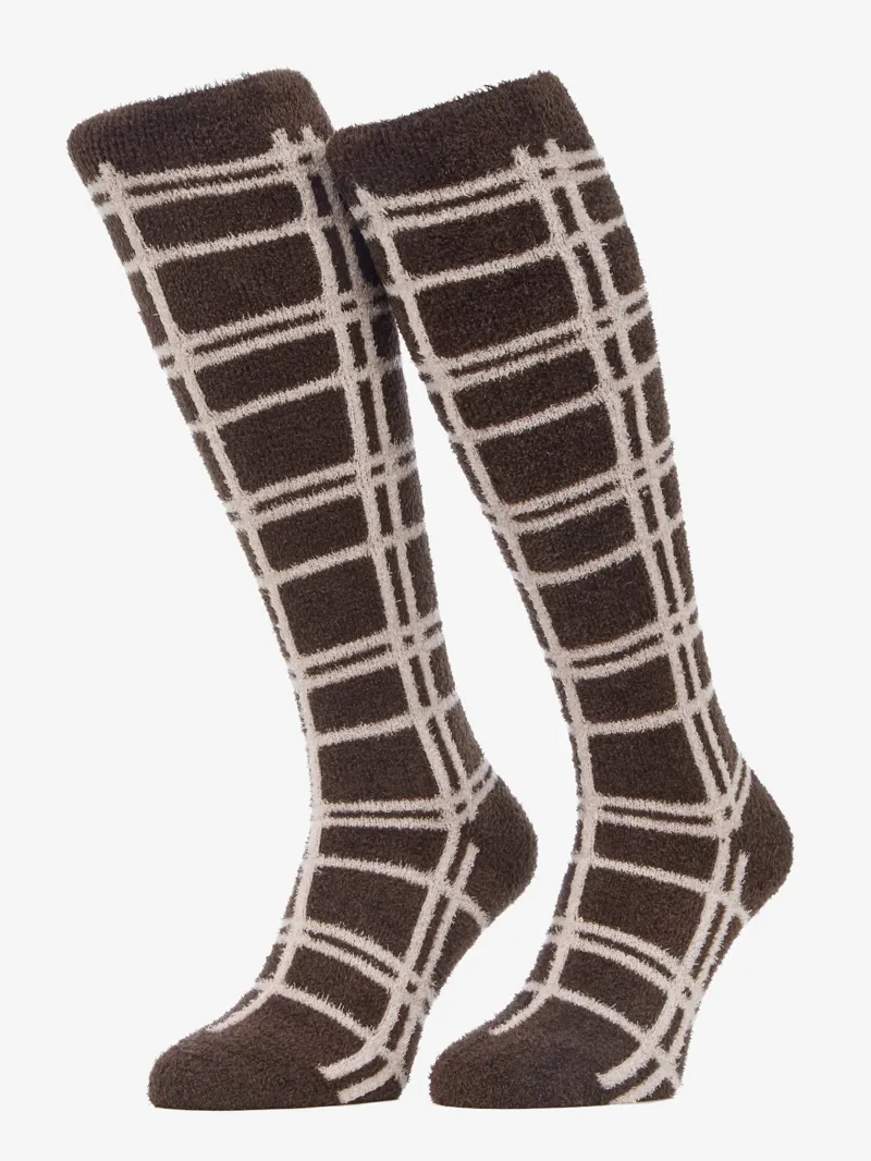 Lemieux Heritage Check Fluffies Socks - Cocoa
