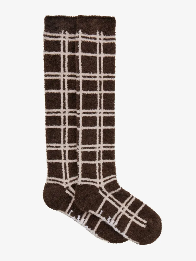 Lemieux Heritage Check Fluffies Socks - Cocoa-1