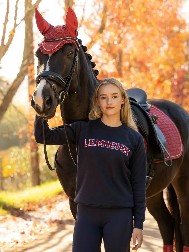 LeMieux Vida Varsity Crew Neck Sweatshirt - Navy-6