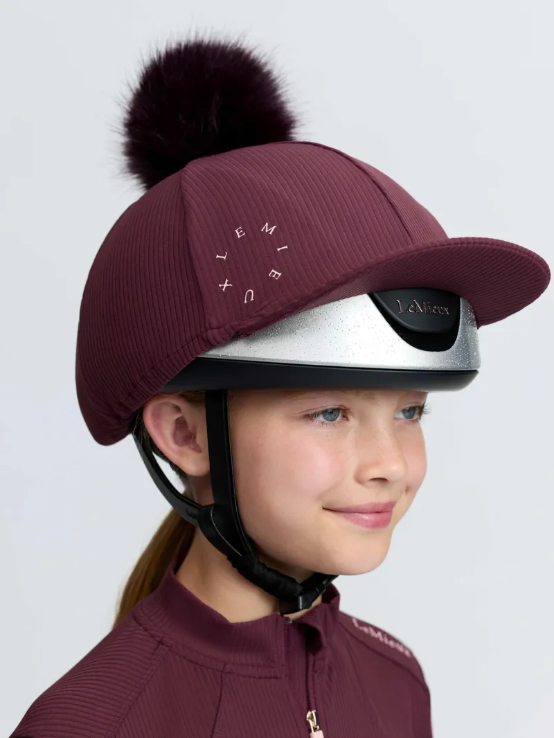 LeMieux Ribbed Hat Silk - Bramble-1